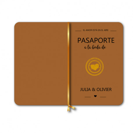 Invitación de boda pasaporte